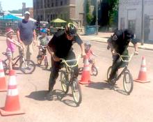 Police Chief Doug Catts will be hard to beat on his old patrol bike at this year’s bike rodeo. (Photo from Gregory Police Department Facebook account)