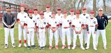 The Gregory County junior varsity spring baseball team is, l to r: Coach Jason Frasch, Jacoby Schonebaum, Trenton Massa, Ryggan Lambley, Otto Reber, Cooper Feyereisen, AJ Lutt, Andy Simpson, Tucker Krcil, Zach Wheeler, Gabe Ekroth, Caden Wittmeier, Oakley Fuhrer, and Assistant Coach Aaron Sundquist.