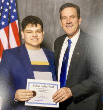 Isaac Barreto represented Gregory High School at the 2024 Academic Excellence Recognition Banquet held on April 29, 2024. He was presented the award by Lt. Gov. Larry Rhoden.