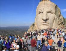 The volksmarch at Crazy Horse Memorial in Custer, SD, draws large crowds every year. (Photo from crazyhorsememorial.org)