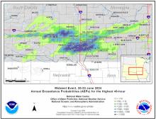This map from the National Weather Service and NOAA shows the areas that were hit with historic 48-hour rainfall earlier this summer that led to widespread flooding throughout the state as well as states down river.