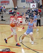 Jacob Klein contributed 13 points in Gregory’s win against Bon Homme on Friday. (Photo by Maya Hull)