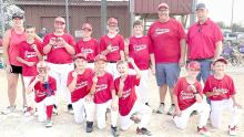 The Gregory 2 Minor team consisted of back row, l to r: Coach Sarah Sperl, Slade Webster, Ian Opp, Bryden Dehning, Ryker Desmet, AJ Timanus, Coach Jared Opp, and Coach Ryan Desmet. Front row, l to r: Caleb Collins, Sully Sperl, Aiden Stevicks, Zach Kolbe, Jace Beck, and Jace Birkel.