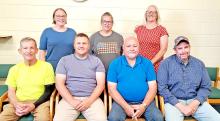 Members of the 2025-26 Gregory City Council are, back row, l to r: Ashley Lozano, Kristi Drey, and Laura Petersen; front row, l to r: Maurice Schlaht, Alex Hamilton, Mayor Al Cerny, and Stacey Boes.