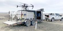 Sundquist uses a drone to map fields to identify crop health and to spray problem areas.