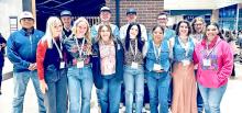 The thirteen Gregory County FFA students who attended the FFA National Convention and Expo are, back row, l to r: Jabin Talsma, Tyler Kenzy, Matthew Smith, Carter Baumgartner, Leo Mostard, and Claire Engel; front row, l to r: Miley Janak, Emerson Swan, Ava Kerner, Daytona Paris, Ellie Talsma, Shyanna Steffen, and Tamara Imhof.