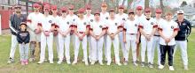 The Gregory County varsity spring baseball team is pictured above, l to r: Coach Jason Frasch, bat girl Finley Frasch, Jayder Schonebaum, Cash Hemming, Lincoln Juracek, Zach Wheeler, Landon Keiser, Aiden Frasch, Cooper Feyereisen, Hudson Fuhrer, Colt Keiser, Eli Ekroth, Carter Baumgartner, Ryggan Lambley, Rane Kenzy, Caden Wittmeier, Jad Leber, Dylan Fiebelkorn, and Assistant Coach Aaron Sundquist.