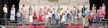The begindergarten/kindergarten students started their performance with Mama, You’re My Favorite Gal. (Photo by Ashley Lozano)