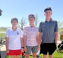 Varsity golfers Jaelyn Birkel, AJ Lutt, and Jacob Klein competed in Mitchell and Yankton to start the season.