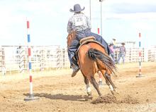 Piper Hanson will be competing in girl’s cutting, goat tying, barrel racing, and pole bending. (Photo courtesy of Roper Moore)