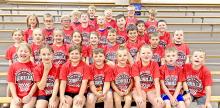 Fifty-seven student athletes attended the 20th Annual Gorilla Hoops Camp June 2-4, 2025, at the Gregory Memorial Auditorium. The camp was put on by the Gregory Basketball Program. Coach Jeff Determan also had some student volunteer coaches throughout the week. They were Jacob Klein, Gabe Ekroth, Parker Frasch, and Joe Braun. 2nd-4th grade participants shown above.