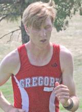 Senior Luke Sinclair, left, recorded a time of 19:54.97 in Winner at the first cross country meet of the year last Friday.