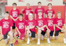 All-Star West team included seniors, back row, l to r: Kash Heath (Colome), Binicio Zephier (Marty), Alec Thieman (Colome), and Dawson Miller (K/WL). Front row, l to r: Nick Nelson (Burke), Collin Two Strike (Chamberlain), Aiden Bultje (P/G), Gavin Folkers (White River), Joe Sayler (White River), and Cooper Long (Lyman).