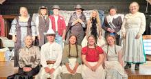 Cast members were back row, l to r: Rhonda Graber, Rhonda Waterbury, Wes Schell, Rick Messerschmidt, Ann Fogel, Lenna Braun, and Caitlyn Kurtz. Front row, l to r: Anita Messerschmidt, Noah Stukel, Hadley Braun, Madisan Graber, and Mia Haines.