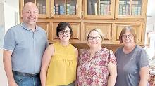 Pictured, l to r, are owners Jim and Dulce Frank, Kelly Gunvordahl, new manager, and Misti Mills, new assistant manager.
