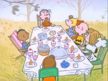 The chairs and sundaes appear and disappear throughout scene changes.
