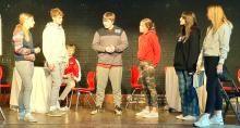 Gregory Junior High School students practice for their upcoming performances of Murder on the 518. (Submitted photo)