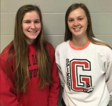 Jessy Jo VanDerWerff, right, was named to the SCC girls basketball All Conference team as well as SESD girls All Conference team - First team. Morgan Opbroek was named honorable mention SCC Girls All Conference team.