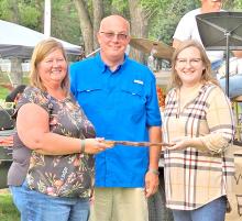 Rod and Jennifer Hoeft of Cornerstone Property and Storage wowed the crowd with their chicken knoephla soup for first place. Morgan Painter representing Gregory/ Dallas Chamber board member presented the awards.