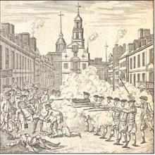Paul Revere’s engraving depicting the event was intended to emphasize the violence of the British.