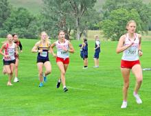 In her first race of the season Kennley Sedlacek, l, finished shortly behind teammate Abigail Engel, right.