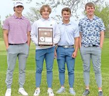 Gregory boys golf team placed second at regions held last Tuesday in Mitchell, SD. Team members include l to r: Eli Fogel, Kade Stukel, Trey Murray and Coy Determan. (Submitted photo)
