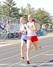 Asia VanDerWerff edges out the competition in the 4x100 relay. (Photo by Adyson Stukel)