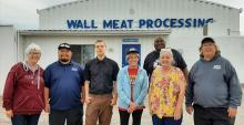 Five donated cows being processed in Wall for Gregory and Burke schools