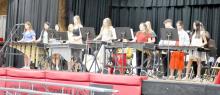 The GHS Percussion Ensemble kicked off the evening’s entertainment with Soul Bossa Nova, a Quincy Jones piece arranged by Rick Mattingly.
