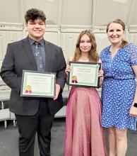 Normally only given to one student each year, the National School Choral Award was presented to both Eli Barreto and Jordan Spann for their outstanding participation in the school’s vocal program.