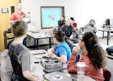 Nicholas visits the Gregory students to present hands-on computer hardware and career exploration