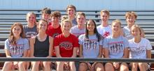 Thirteen Gregory tracksters head to state this weekend. They are back row, l to r: Pierce Stukel, and Gannon Thomas. Middle row, l to r: Kodi Timanus, Carson Klundt, Reece Odenbach, Luke Sinclair and Kade Stukel. Front row l to r: Ashton Eklund, Emma Thomas, Brooklynn Kenzy, Sierra Rencountre, Jessy Jo VanDerWerff and Asia VanDerWerff.