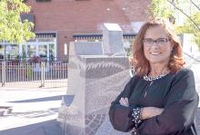 Courtesy photo from 2018 showing Julie Jensen at Main Street Square in downtown Rapid City.