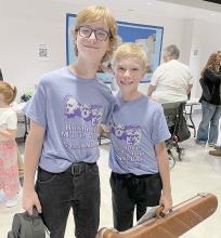 Kaiden Meyers, left, and Jesse Schoon, right, attended this year’s Rushmore Music Camp.