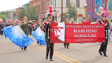Marching Gorillas Wow crowd in Vermillion