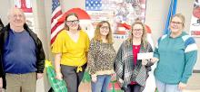 Members of the Gregory &amp; Dallas Chamber of Commerce presented Gregory Public Schools with a $1,000 check to support the upcoming Elementary School Shopping Day. Pictured (from left to right) are chamber members Darold Frasch, Ana Leber, and Michelle Birkeland; Gregory School Superintendent Sara Anderson; and chamber president Elizabeth VanOverschelde. Not pictured are contributing chamber members Bobbi Reinartz, Dani Bice, Morgan Painter, and JMe Braun. (Submitted photo)