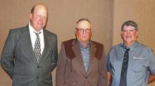 Members of the Golden West Telecommunications Cooperative elected three board members at their annual meeting held Sept. 23 in Wall. They were l to r: Thomas Zickrick of Wanblee (District IV), Arnie Hill of White River (District III), and Ansel Wooden Knife of Interior (District VI).