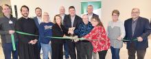 Avera executives, Gregory hospital board members, and clergy were on hand for the new health care facility’s ribbon cutting on Thursday. Shown l to r: Dave Flicek, Fr. Jonathan Dillon, Steve Tappe, Laura Petersen, Kimberly Veskrna, Bob Sutton, Tony Timanus, Emmett Kotrba, Dr. Kevin Post, Sandi Karl, Cheryl Sperl, and Dr. Rich Kafka.
