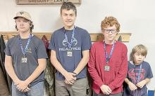 Gregory bowlers represented Gregory well in the 2022 State Youth Bowling Championships in Brookings. In boys singles, Jaden Fedde placed 11th in the 99 and under average category, Ethan Long placed 12th, and Zachery Wheeler placed tenth in the 100-124 average category, and Couy Hollenbeck placed first in the 150 and over average category. Emma Holmberg, not pictured, placed seventh in girls all events scratch.