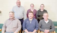 The 2023-24 Gregory City Council is shown, back row: l to r: Mayor Al Cerny, Council President Ashley Lozano, Vice President Kristi Drey; front row: Cory Graber, Guhner Kepler, and Maurice Schlaht.