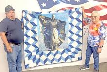 Iona resident Jim Fulwider won the “Dignity” quilt raffle on Saturday, July 5, 2025. The quilt, crafted by Gregory American Legion Auxiliary member Darlene Shattuck, raised funds that will go towards a new roof for the American Legion Post Home.