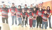 Gregory bowlers attending the State Youth Bowling Tournament were back row, l to r: Coy Hollenbeck, Brady Parkis, Brock Parkis, Zachery Wheeler, Adrianna Ziady, Emma Holmberg, and Tammi Claussen. Front row, l to r: Owen Winters, Hailea Ziady, Jaden Fedde, Leah Kaluhiokalani, Tristian Wheeler, and Bear McSweeney.