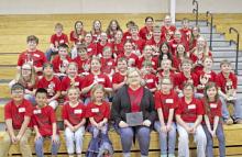 42 students from Gregory Elementary School attended the 2025 Reading Olympics in Winner recently, bringing home the traveling team trophy for their performance. (Submitted photo)
