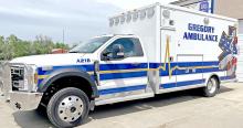 New ambulance arrives for the Gregory Volunteer Ambulance Dept. after four-year wait