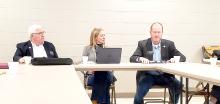 District 21 legislators — Representative Rocky Blare, Senator Erin Tobin, and Marty Overweg, shown l to r — were in town Saturday for a legislative cracker barrel to hear from their constituents.