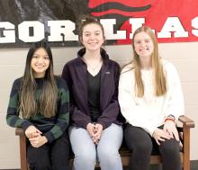 The Girls State candidates are l to r: Cindy Khuu, Natalie Smith, and Mya Determan.
