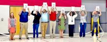 The money raised by the school was revealed one number at a time, starting with the lowest to build suspense, during Gorilla Gatherings Monday morning, October 3, 2025. (Photos by Sara Anderson)