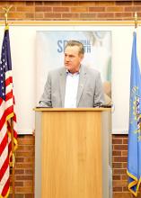 Gov. Larry Rhoden announced more than $7.8 million in opioid settlement grants at a press conference in Sioux Falls last Thursday.