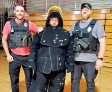 Officers Ryan Cook and Jeremy Atkins attended a sixhour taser training last week to receive certification on the department’s new equipment.