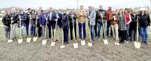 Members of the hospital board of directors, hospital foundation, fundraising committee, and medical community broke ground for the new Avera medical campus in April.
